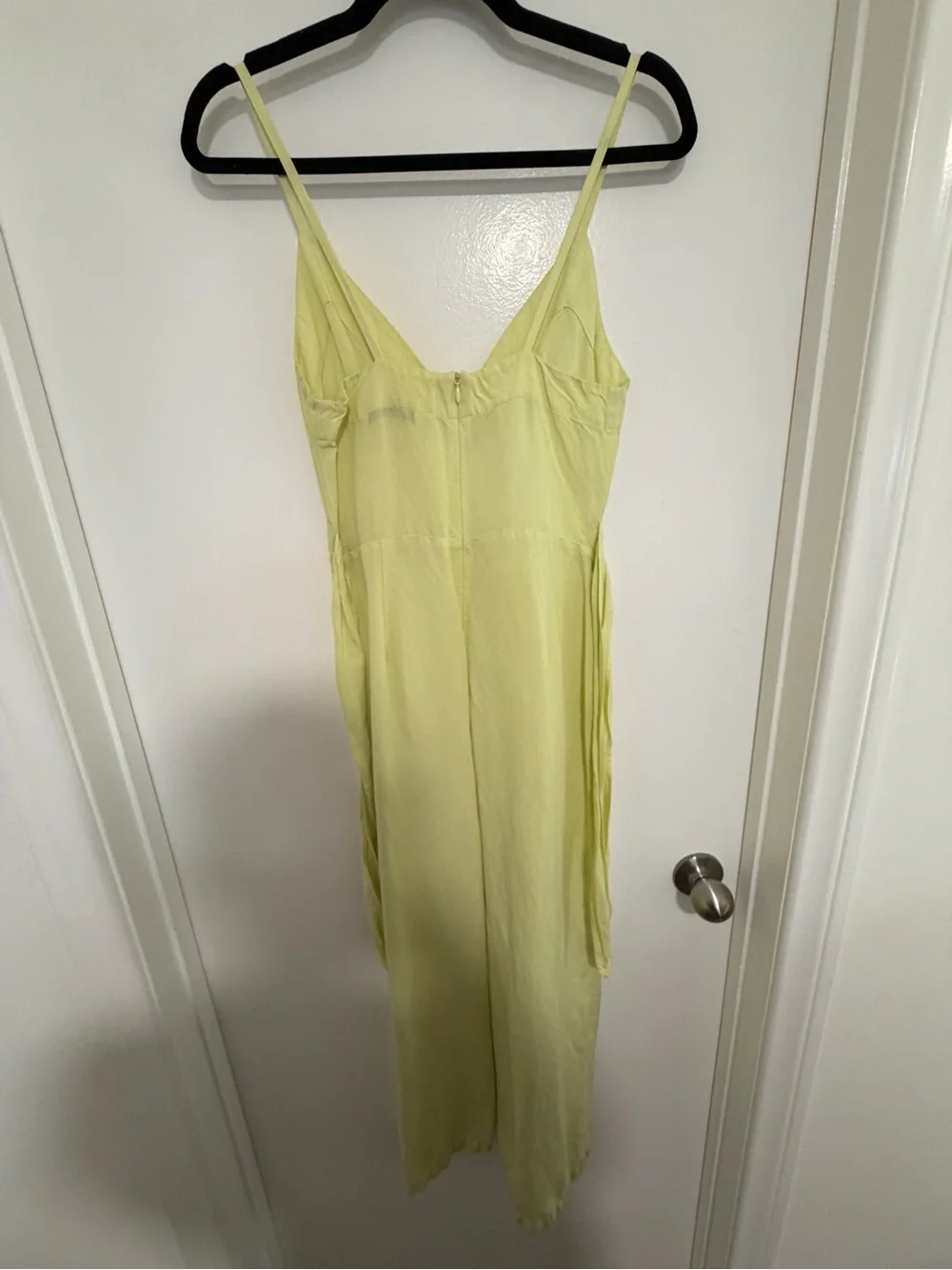 Zara Light Lime Wrap Jumpsuit with Tie Waist